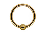 14K Gold Captive Bead Ring: BCR Body Piercing Jewelry
