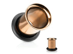 Rose Gold Plated Titanium Plugs: Single Flare Tunnels, Ear Stretchers