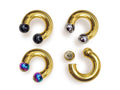 Gold Prince Albert Ring: Surgical Steel Horseshoe Barbell (16ga-00ga