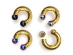 Gold Prince Albert Ring: Surgical Steel Horseshoe Barbell (16ga-00ga