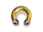 Gold Prince Albert Ring: Surgical Steel Horseshoe Barbell (16ga-00ga