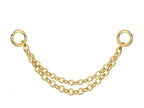14K Gold Bridge Piercing Chain: Handmade Nose Jewelry