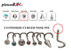 Surgical Steel Nose Ring: Customizable Cone, Spike, Gem, Crystal Studs
