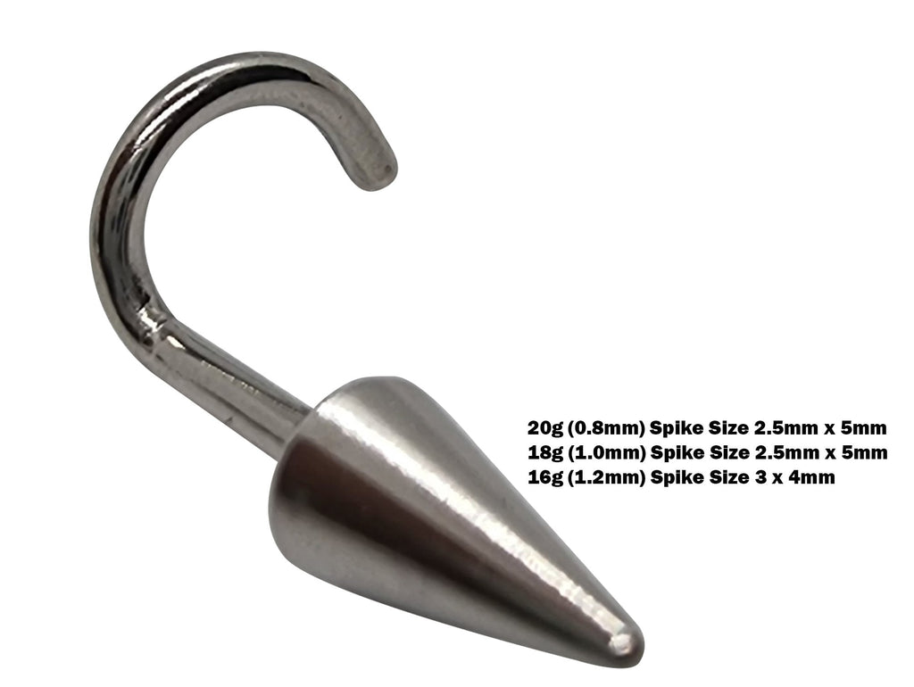 Surgical Steel Nose Ring: Customizable Cone, Spike, Gem, Crystal Studs