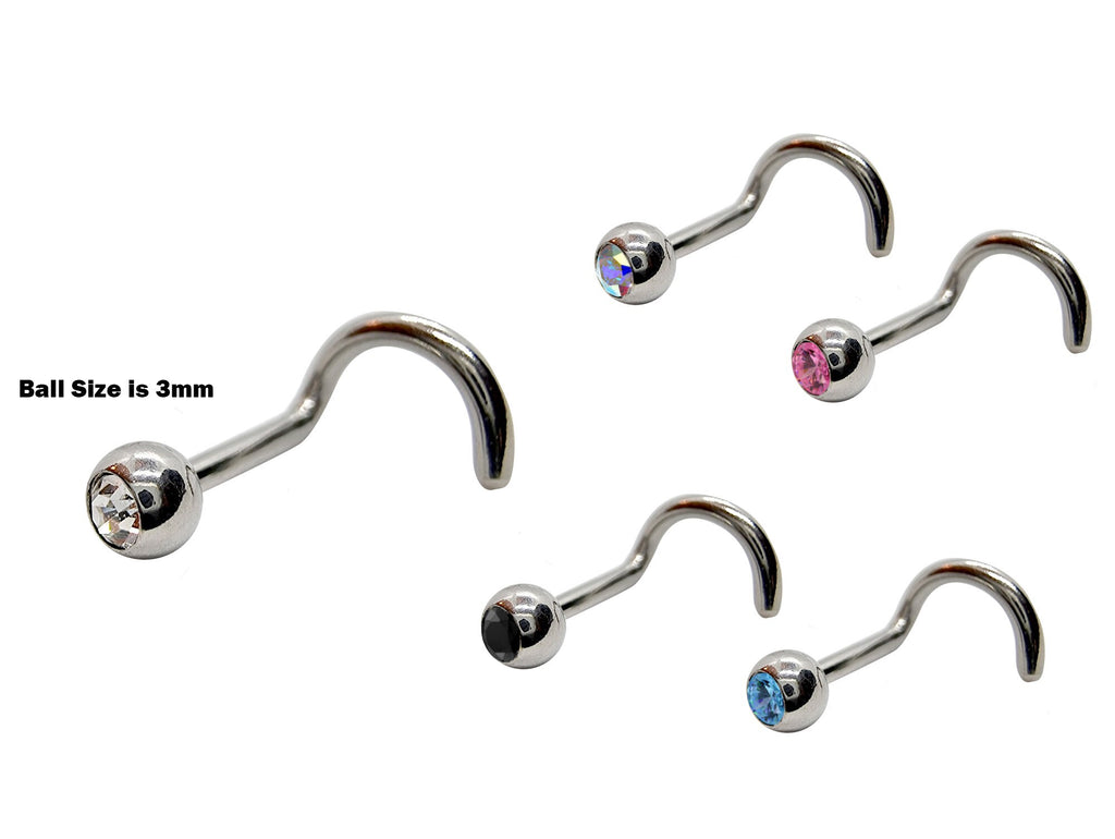 Surgical Steel Nose Ring: Customizable Cone, Spike, Gem, Crystal Studs
