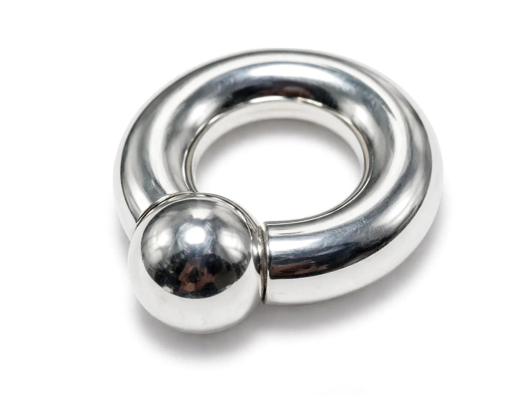 Silver Septum Nose Jewelry 14K 4 Micron Gold - Captive Bead Ring Screw Ball Prince Albert