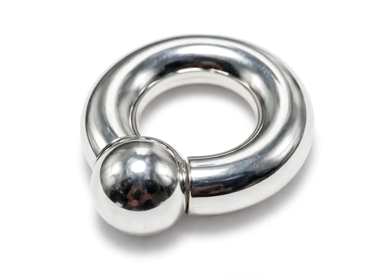Silver Septum Nose Jewelry 14K 4 Micron Gold - Captive Bead Ring Screw Ball Prince Albert