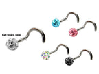 Surgical Steel Nose Ring: Customizable Cone, Spike, Gem, Crystal Studs