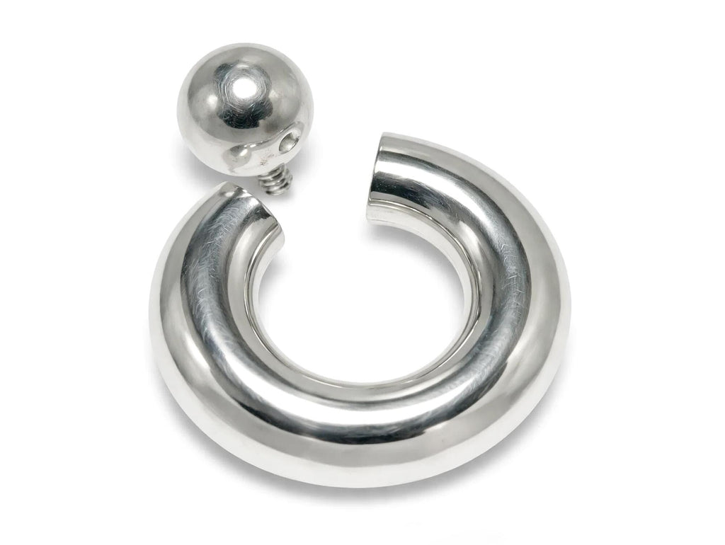 Silver Septum Nose Jewelry 14K 4 Micron Gold - Captive Bead Ring Screw Ball Prince Albert