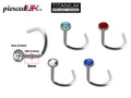 Titanium Nose Stud: 18G Nostril Screw with 2.5mm Crystal