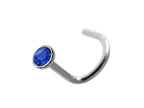 Titanium Nose Stud: 18G Nostril Screw with 2.5mm Crystal