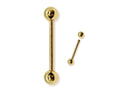 14K Gold Barbell Piercing: 16G/14G, 6mm-24mm Body Jewelry