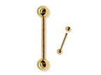 14K Gold Barbell Piercing: 16G/14G, 6mm-24mm Body Jewelry