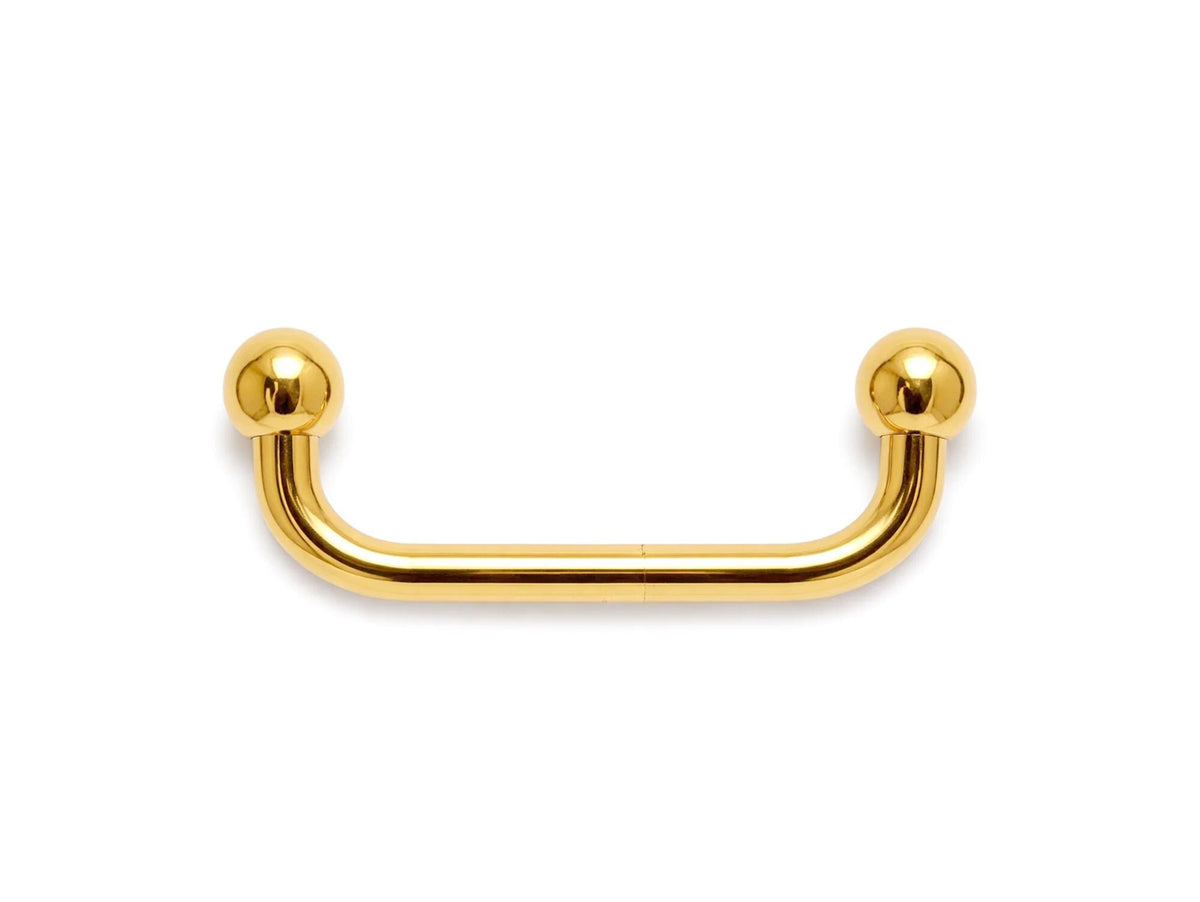 14K Gold Staple barbell Surface Dermal Implant with Internally Threaded Top Ball