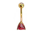 14K Gold Belly Button Ring: Trillion Crystal Navel Piercing