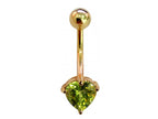 14K Gold Heart Belly Button Ring: Solid Gold Body Piercing Jewelry