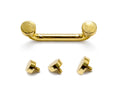 14K Gold Staple barbell Surface Dermal Implant with Internally Threaded Flat Cylinder Top