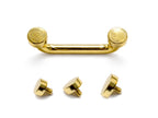 14K Gold Staple barbell Surface Dermal Implant with Internally Threaded Flat Cylinder Top