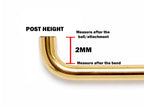 14K Gold Surface Staple barbell Dermal Implant with Internally Threaded Flat Gem Crystal