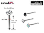Titanium Nose Bone Stud: 18g CZ Crystal Nose Pin