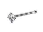 Titanium Nose Bone Stud: 18g CZ Crystal Nose Pin