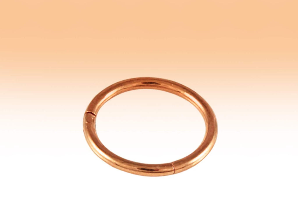 14K Rose Gold Clicker Hoops Septum Nose Ring, Lip Jewellery Body Piercing 18g, 16g