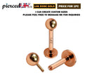 14K Rose Gold Labret Stud: Internally Threaded Body Piercing (16G/14G)