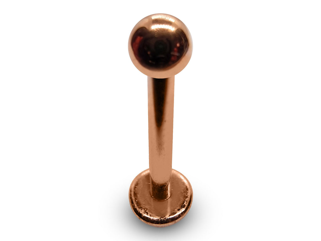 14K Rose Gold Labret Stud: Internally Threaded Body Piercing (16G/14G)