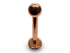 14K Rose Gold Labret Stud: Internally Threaded Body Piercing (16G/14G)