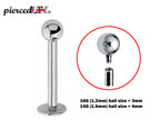Surgical Steel Internally Threaded Labret Stud - Lip, Chin Piercing