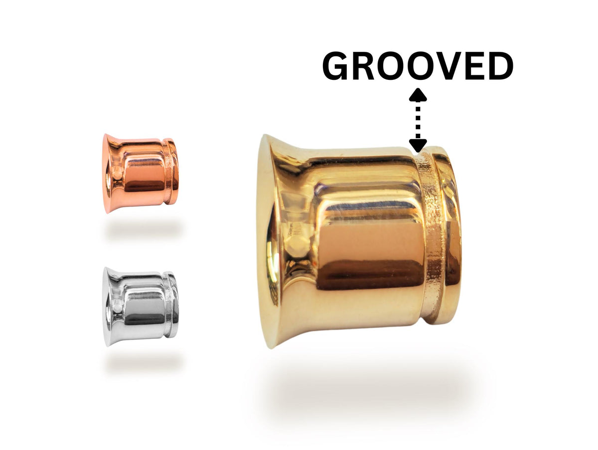 14K Solid Gold Ear Tunnel Plug: Handmade Body Jewelry - 1 piece - Big gauge ear plugs in Gold