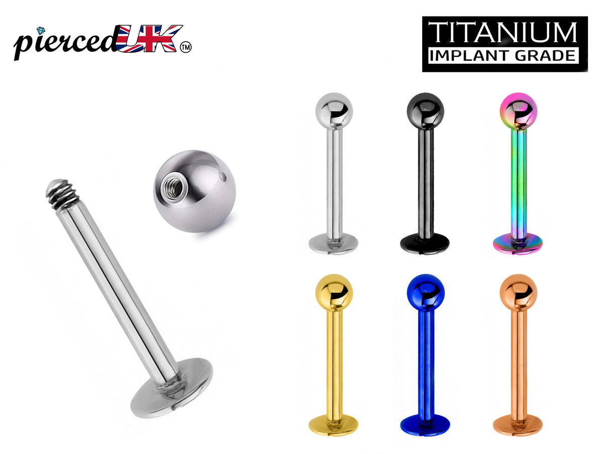 Titanium Flatback Labret Stud: Lip & Ear Piercing Jewelry (18g, 16g, 14g)