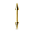 14K Solid Gold Spike Nipple Barbell Piercing Jewellery - 1pc Each Order