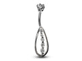 Teardrop CZ Crystal Belly Ring: 925 Silver Navel Bar 16g