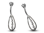 Teardrop CZ Crystal Belly Ring: 925 Silver Navel Bar 16g