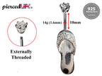 Sterling Silver CZ Crystal Belly Button Ring: 16g Navel Jewelry