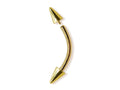 Spike Eyebrow Piercing Jewellery 14K Solid Gold Internally Threaded Curved Barbell - 1pc Each Order