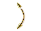 Spike Eyebrow Piercing Jewellery 14K Solid Gold Internally Threaded Curved Barbell - 1pc Each Order