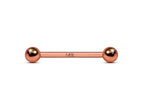 14K Rose Gold Tongue Barbell: 16G 14G Body Piercing Jewelry (6mm-24mm)