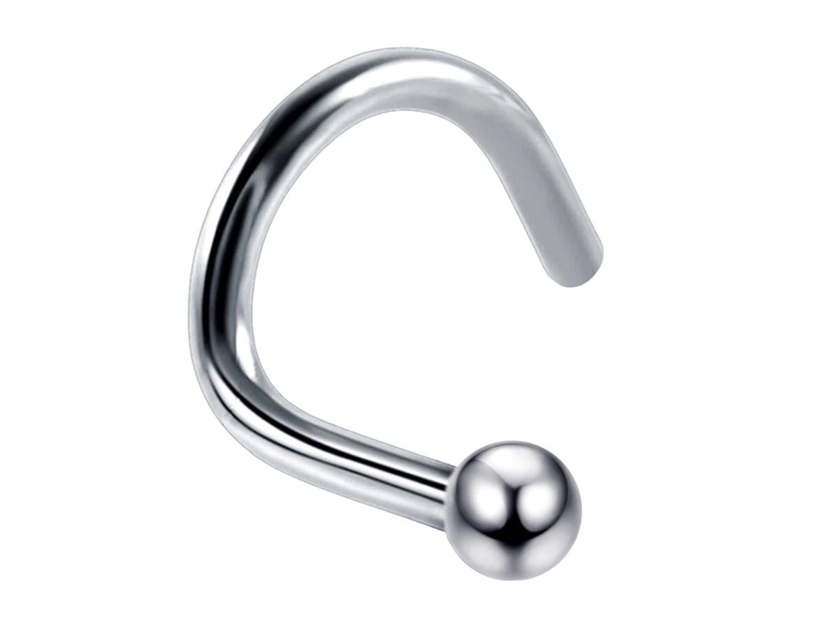 18G Titanium Ball Nose Stud: 2mm Fixed Ball Nostril Jewelry