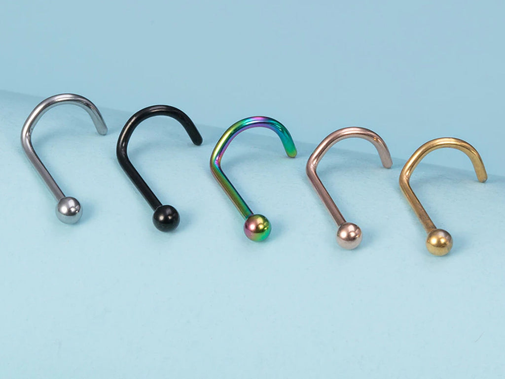 18G Titanium Ball Nose Stud: 2mm Fixed Ball Nostril Jewelry