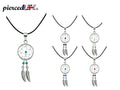 Silver Dreamcatcher Pendant: Genuine Stone Bead Necklace
