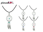 Silver Dreamcatcher Pendant: Genuine Stone Bead Necklace