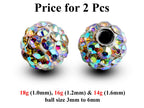 Disco Ball Piercing Attachment: Cubic Zircon Crystal (2pcs)