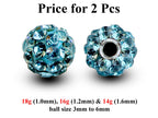 Disco Ball Piercing Attachment: Cubic Zircon Crystal (2pcs)