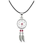 Silver Dreamcatcher Pendant: Genuine Stone Bead Necklace