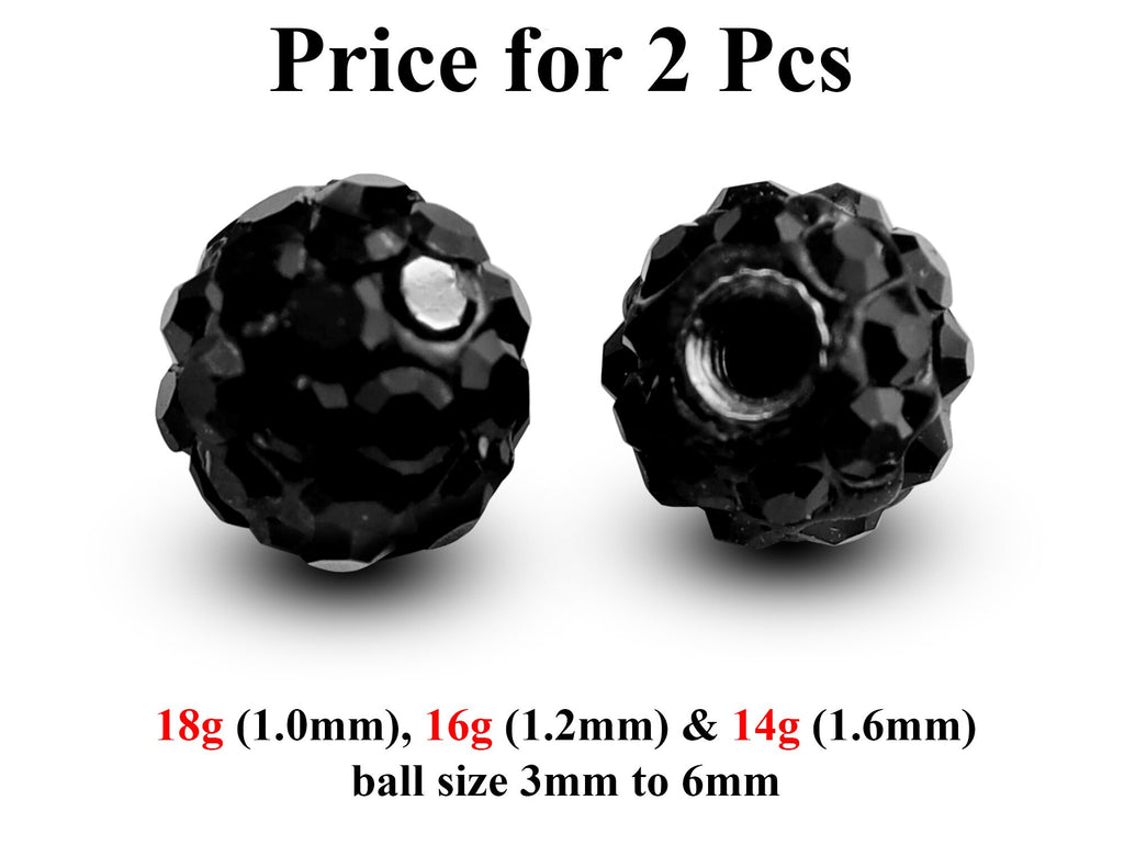 Disco Ball Piercing Attachment: Cubic Zircon Crystal (2pcs)
