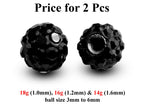 Disco Ball Piercing Attachment: Cubic Zircon Crystal (2pcs)