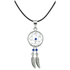 Silver Dreamcatcher Pendant: Genuine Stone Bead Necklace