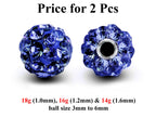 Disco Ball Piercing Attachment: Cubic Zircon Crystal (2pcs)
